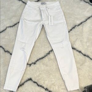 Women's White Distressed Jeans